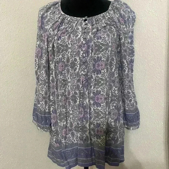 Adrienne Vittadini Purple Boho Peasant Size Size 1X - Picture 1 of 5